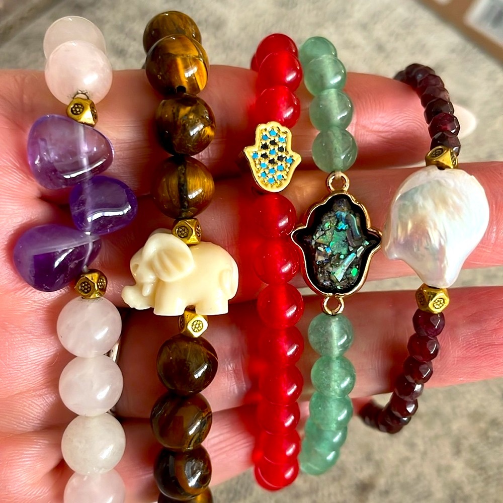 Semiprecious beads handmade bracelets